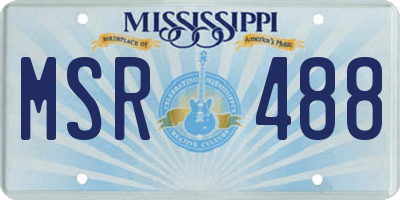 MS license plate MSR488