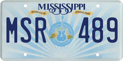 MS license plate MSR489
