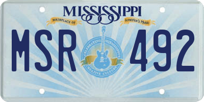 MS license plate MSR492