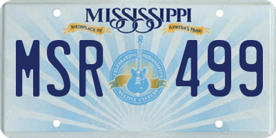 MS license plate MSR499