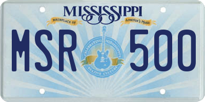MS license plate MSR500