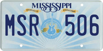 MS license plate MSR506