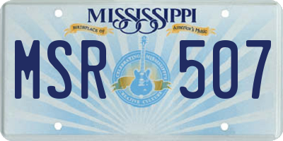 MS license plate MSR507