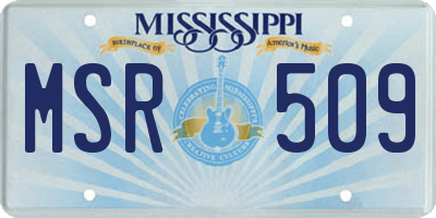 MS license plate MSR509