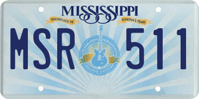 MS license plate MSR511