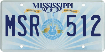 MS license plate MSR512