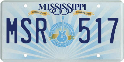 MS license plate MSR517