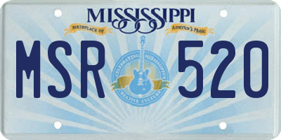 MS license plate MSR520