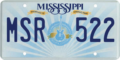 MS license plate MSR522