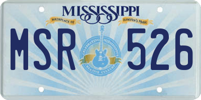 MS license plate MSR526
