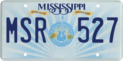 MS license plate MSR527