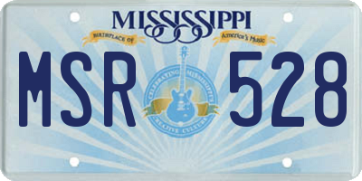 MS license plate MSR528