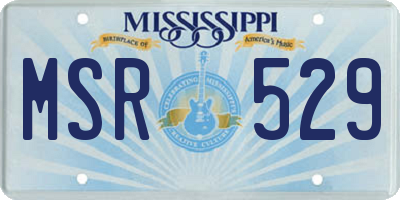 MS license plate MSR529