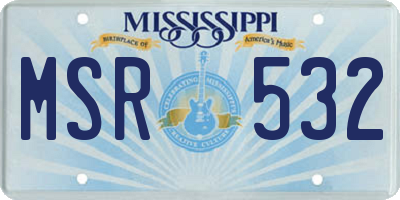 MS license plate MSR532