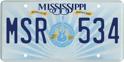 MS license plate MSR534