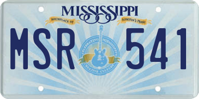 MS license plate MSR541