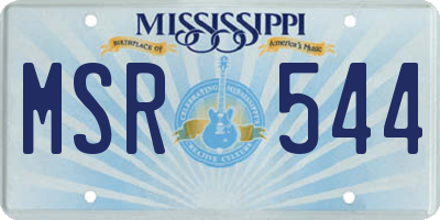 MS license plate MSR544