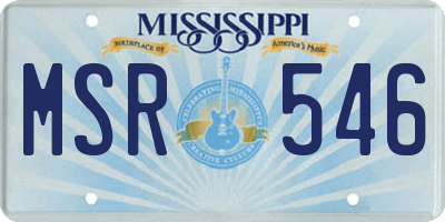 MS license plate MSR546
