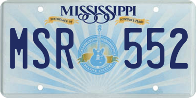 MS license plate MSR552
