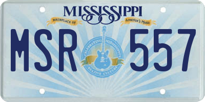 MS license plate MSR557