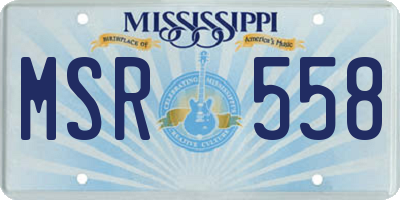 MS license plate MSR558