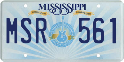 MS license plate MSR561