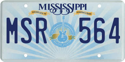 MS license plate MSR564