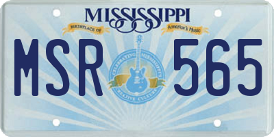 MS license plate MSR565