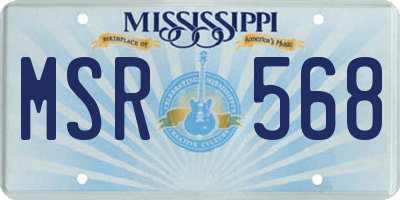 MS license plate MSR568