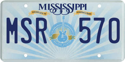 MS license plate MSR570