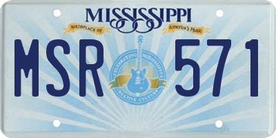 MS license plate MSR571