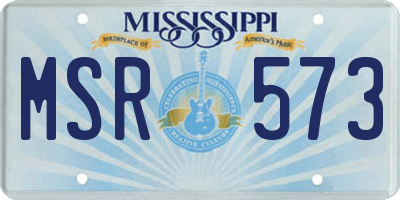 MS license plate MSR573