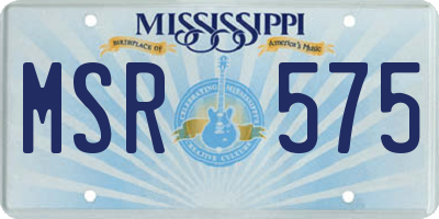MS license plate MSR575