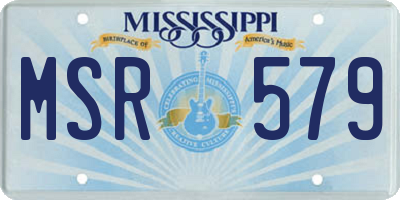 MS license plate MSR579