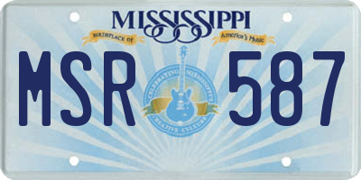MS license plate MSR587
