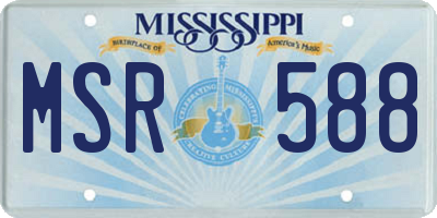 MS license plate MSR588