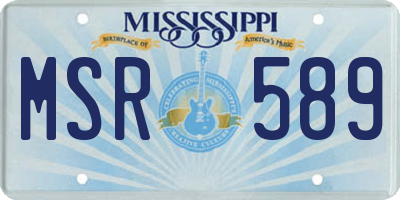 MS license plate MSR589