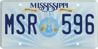 MS license plate MSR596