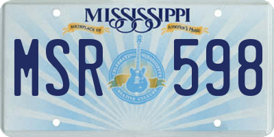 MS license plate MSR598