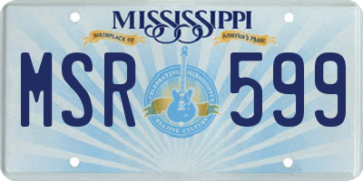 MS license plate MSR599