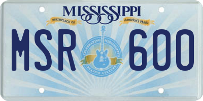 MS license plate MSR600