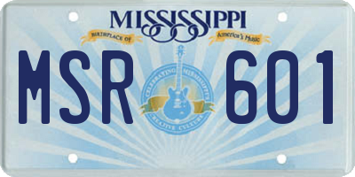 MS license plate MSR601