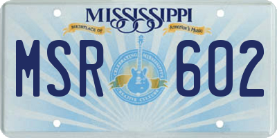 MS license plate MSR602