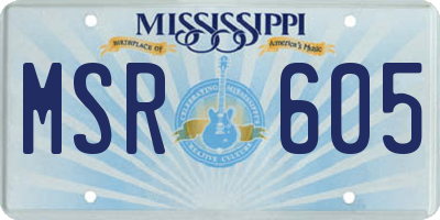 MS license plate MSR605