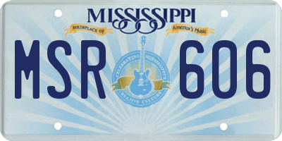 MS license plate MSR606