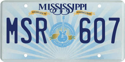 MS license plate MSR607