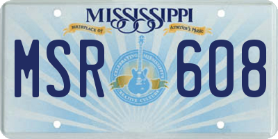 MS license plate MSR608
