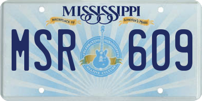 MS license plate MSR609