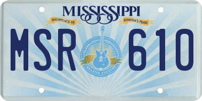 MS license plate MSR610