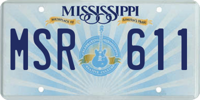 MS license plate MSR611